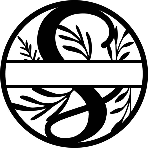 S Floral split monogram letters Thumbnail